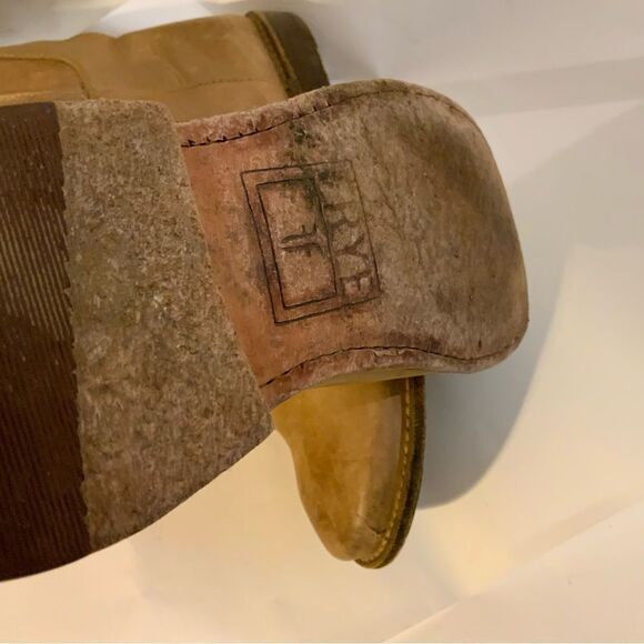 Frye Riding Boots Leather distressed Knee High Round Toe Brown US 6 - Picture 13 of 16